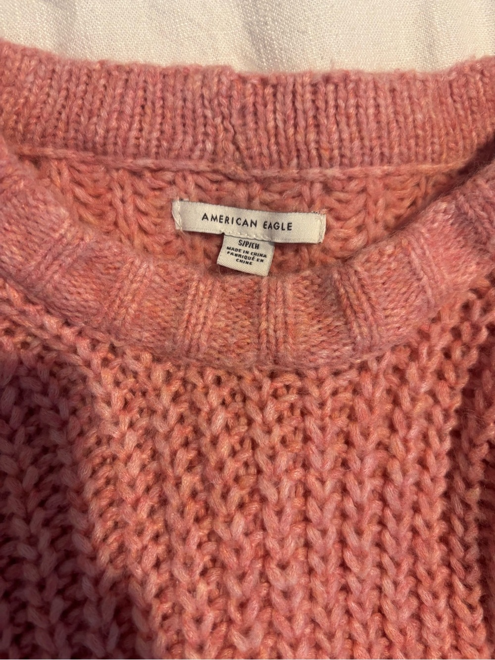American Eagle Outfitters Pink Chunky Crewneck Sweater Size S